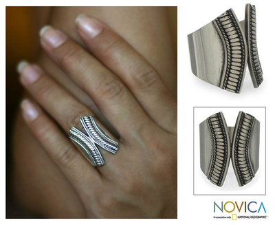Sterling silver wrap ring, Encounters