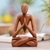 Wood sculpture, 'Natural Meditation' - Wood Lotus Meditation Yoga Sculpture Hand Carved in Bali (image 2) thumbail