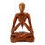 Wood sculpture, 'Natural Meditation' - Wood Lotus Meditation Yoga Sculpture Hand Carved in Bali thumbail