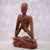 Wood sculpture, 'Natural Meditation' - Wood Lotus Meditation Yoga Sculpture Hand Carved in Bali (image 2b) thumbail