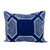 Cotton batik cushion cover, 'Hmong Cross' - Blue Batik Print Hand Crafted Cushion Cover