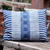 Cotton batik cushion cover, 'Urban Happiness' - Rectangular Cotton Batik Cushion Cover in Indigo and Cream
