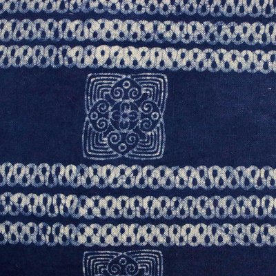 Cotton batik cushion covers, 'Indigo Dreams' (pair) - Hand Crafted Blue Batik Square Cushion Covers (Pair)