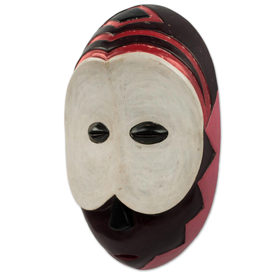 African wood mask, 'Mumuye Elder' - African Art Mumuye Nigerian Tribe Handmade Replica Wall Mask