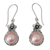 Pearl flower earrings, 'Pink Frangipani' - Sterling Silver and Pearl Floral Dangle Earrings thumbail