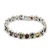 Multi-gemstone link bracelet, 'Sparkle' - Handmade Multi-gemstone Sterling Silver Link Bracelet