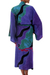 Women's batik robe, 'Turquoise Ocean' (long) - Women's Batik Patterned Robe (image 2b) thumbail