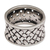 Sterling silver band ring, 'Bamboo Mat' - Wide Sterling Silver Band Ring with Woven Motif thumbail