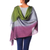 Silk and wool shawl, 'Prism' - Women's Multicolor  Wrap Silk Wool Shawl (image 2b) thumbail