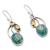 Citrine dangle earrings, 'Modern Mystique' - Composite Turquoise and Citrine Silver Dangle Earrings