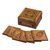 Inlaid wood coaster set, 'Lebanese Nights' (set of 6) - Marquetry Coaster Set with Storage Box (Set of 6)