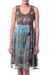 Beaded dress, 'Shibori Chic' - Shibori-Dyed Green and Brown Embellished Dress with Sequins