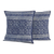 Cotton batik cushion covers, 'Hmong Energy' (pair) - Thai Artisan Crafted Blue Batik Cotton Pillow Covers (pair)