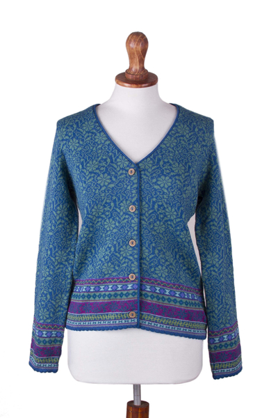 100% alpaca cardigan, 'Spirit of the Andes' - Soft Alpaca Button Up Cardigan Sweater from Peru