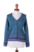 100% alpaca cardigan, 'Spirit of the Andes' - Soft Alpaca Button Up Cardigan Sweater from Peru (image 2a) thumbail
