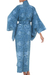 Cotton batik robe, 'Blue Forest' - Artisan Crafted Long Batik Cotton Robe for Women (image 2b) thumbail
