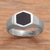 Sterling silver signet ring, 'Simple Hex' - Hexagon Sterling Silver Signet Ring Crafted in Bali (image 2b) thumbail