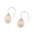 Pearl drop earrings, 'Rosy Bud' - Thai Bridal Sterling Silver Pearl Drop Earrings (image 2c) thumbail
