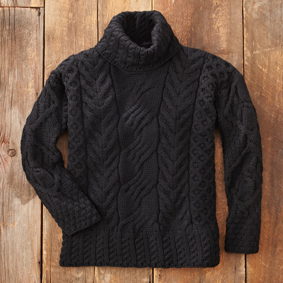 Men's Twisted Knitted Turtleneck Sweater Ribbed Thermal, 49% OFF