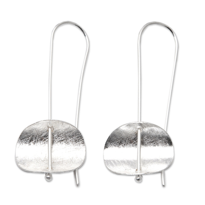 Sterling silver drop earrings, 'Urban Minimalism' - Modern Sterling Silver Earrings Artisan Crafted Jewelry