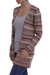 100% Alpaca knit cardigan, 'Pattern Aplenty' - Earth Tone Patterned Striped 100% Alpaca Knit Cardigan
