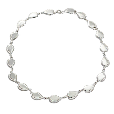 Sterling silver link necklace, 'Prosperity' - Hand Made Sterling Silver Link Necklace