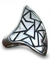 Men's sterling silver domed ring, 'Pyramidal Puzzle' - Men's sterling silver domed ring