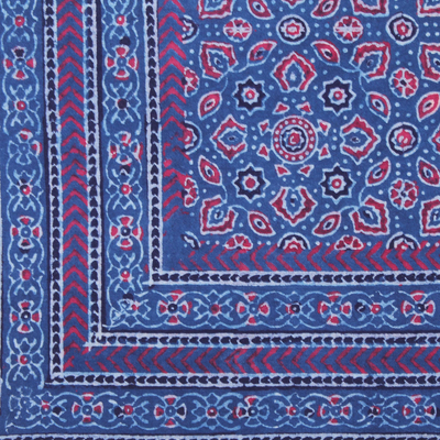 Fundas de almohada de algodón, (par) - Par de fundas de almohada estándar de algodón en rojo y azul
