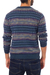Men's 100% alpaca sweater, 'Cajamarca Blues' - Men's Patterned Andean 100% Alpaca Sweater in Shades of Blue (image 2c) thumbail
