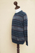 Men's 100% alpaca sweater, 'Cajamarca Blues' - Men's Patterned Andean 100% Alpaca Sweater in Shades of Blue (image 2e) thumbail