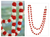 Wool Christmas tree garland, 'Candy Cane Pompoms' - Red and White Handmade Felt Holiday Garland (image 2) thumbail