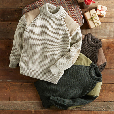 Men's wool sweater, 'British Isles' - British Isles Walking Sweater