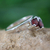 Garnet floral ring, 'Rose of Love' - Artisan Crafted Garnet and Silver Ring (image 2b) thumbail