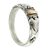 Gold accent band ring, 'Frangipani Aura' - Handmade Silver and 18k Gold Ring (image 2c) thumbail