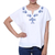 Viscose blouse, 'Demure Beauty' - White Viscose Blouse with Embroidery from India thumbail