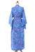 Cotton batik robe, 'Rushing River' - Women's Batik Cotton Robe (image 2d) thumbail