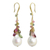 Gold plated cultured pearl and tourmaline dangle earrings, 'Thai Vineyard' - Multicolor Tourmaline and Pearls on Gold Plated Earrings (image 2a) thumbail