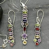 Amethyst and citrine jewelry set,