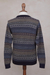 Men's 100% alpaca sweater, 'Monument' - Men's Patterned Grey and Brown 100% Alpaca Pullover Sweater (image 2f) thumbail