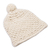 Wool hat, 'Antique White Winter' - Hand-Crocheted Wool Hat in Antique White from Peru