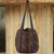 Cotton shoulder bag, 'Oriental Dark Brown' - Ikat Style Hand Woven Cotton Shoulder Bag with Pockets (image 2) thumbail