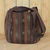 Cotton shoulder bag, 'Oriental Dark Brown' - Ikat Style Hand Woven Cotton Shoulder Bag with Pockets (image 2b) thumbail
