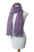 Cotton scarf, 'Exotic in Purple Grey' - Hand Loomed Cotton Scarf