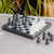 Mini onyx and marble chess set, 'Grey and Ivory Challenge' - Mini Onyx and Marble Chess Set in Grey and Ivory (image 2) thumbail