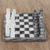 Mini onyx and marble chess set, 'Grey and Ivory Challenge' - Mini Onyx and Marble Chess Set in Grey and Ivory (image 2b) thumbail