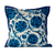 Embroidered cushion covers, 'Blue Dahlias' (pair) - Blue Floral Embroidered Cushion Covers from India (pair) (image 2b) thumbail