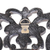 Wood wall mirror, 'Black Balsamina Buds' - Hand Carved Black Floral 15-Inch Wall Mirror from Bali (image 2c) thumbail