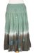 Cotton batik skirt, 'Green Boho Chic' - Long Cotton Batik and Crochet Skirt from Thailand