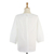 Cotton blouse, 'Natural Snow' - Snow White Pintuck Long Sleeved Cotton Blouse with Button (image 2c) thumbail