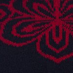 Alpaca blend ruana, 'Rose Attraction' - Black and Red Reversible Alpaca Blend Ruana from Peru